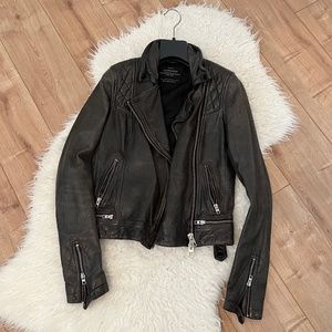 AllSaints Women's Cargo Leather Biker Jacket